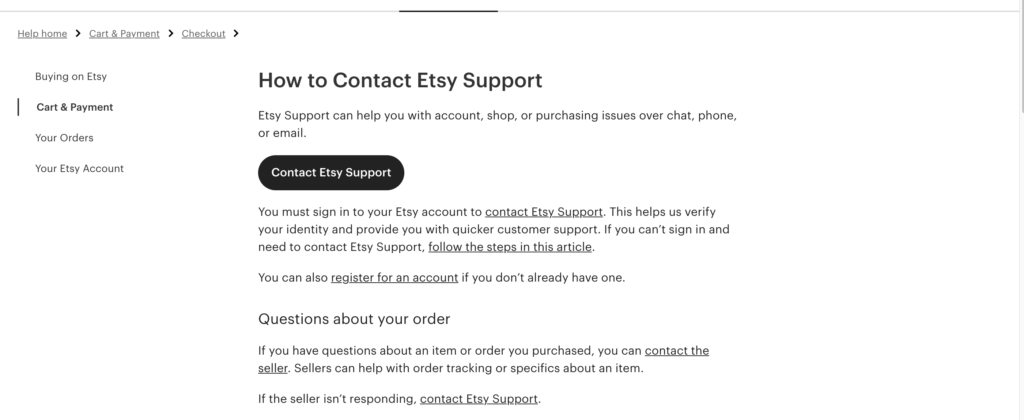 etsy support