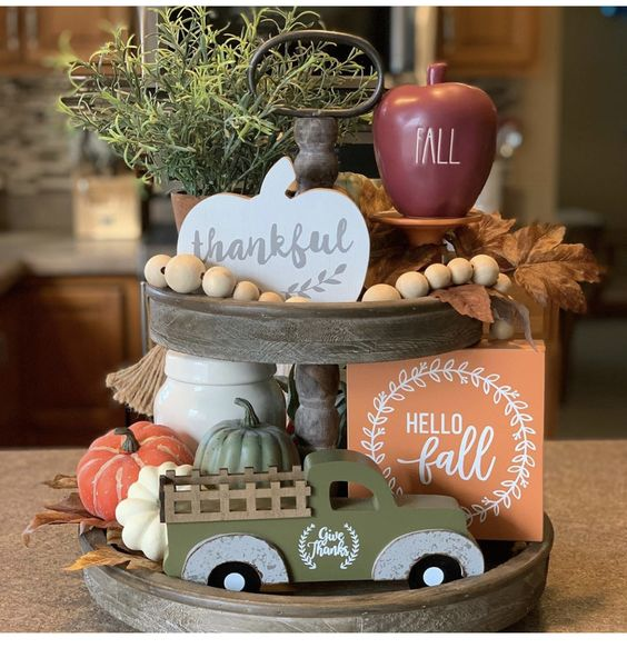 17 Insanely Good Tiered Tray Ideas For This Fall