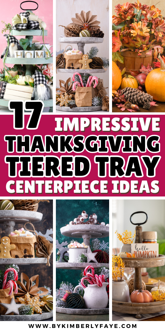 Impressive Thanksgiving Tiered Tray Centerpiece Ideas