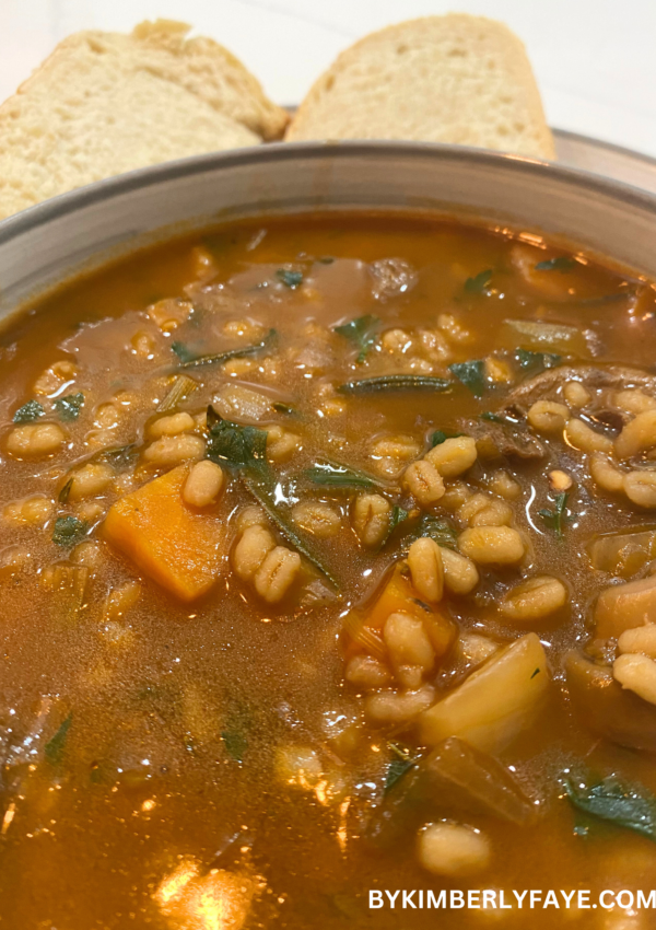 Tuscan Style Mushroom Barley Soup Recipe (Vegetarian Friendly)